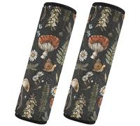 CHIFIGNO Vintage Woodland Mushroom Plants Seat Belt Cover Pad 2Pcs Seat Belt Strap Cover Soft Car Seat Shoulder Protector for Adults Women Kids, M