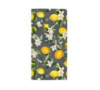 CHIFIGNO White Flowers Lemon Fruits Hand Towels Soft Fingertip Towels Home Decorative Hand Towels Highly Absorbent for Bathroom, Gym, Spa, Workout 30"x 15"