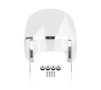 CHIFUN 15" Shorty Clear Windshield Windscreen Airflow Wind Deflector Replacement for Harley Fat Boy FLFB FLFBS 2018-2023 Motorcycle Accessories(Chrome Clamp)
