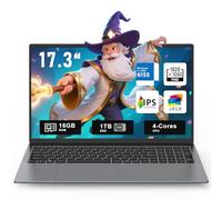 CHIFUYOU 2025 17.3" Inch Laptop Computer, N150 (4C/4T, Up to 3.6GHz),16GB RAM 1TB SSD Win 11 Laptop 1200p IPS Screen WiFi 5 Backlit Keyboard 6Hrs Battery HDMI USB-C Kensington Lock Gray