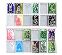 CHIGIH Tarots Card Resin Molds,24 Silicone Major Arcana Cards Molds for Casting DIY Epoxy Models Tarots Card and Jewelry for Games,Decoration,Divination (24pcs-Regular Size)