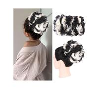 Chignon Messy Wavy Bun Hair Piece Synthetic Elastic Drawstring Ponytail Clip in Hairpiece For Black Women Hairpieces(1BH613#)