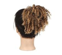 Chignon Synthetic Short Afro Bun Hair Pieces Elastic Band Kinky Curly Ponytail Extensions Hairpieces(10T27)