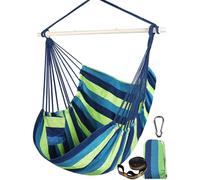 Chihee Hammock Chair Swing Chair Strong Metal Collapsible Spreader Bar Portable Hanging Chair Max 330 lbs Comfy Seat Patio Lawn Chair Cotton Blended for Superior Comfort Durability Indoor Outdoor