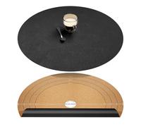 Chihein 450mm round placemats with cork and faux leather, can be cut into half circle dining table mats or on the round tablecloth with a diameter of 11-18
