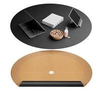 Chihein 915mm round placemats with cork and faux leather, can be cut into half circle dining table mats or on the round tablecloth with a diameter of 30 to 36