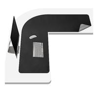 Chihein L-Shaped Desk Pad, Corner Desk Mat (105+105) x33CM, Computer Office Mouse pad Writing Table Pad for Home Office - Black/Gray