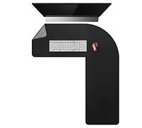 Chihein L-Shaped Desk Pad, Corner Desk Mat (37.4”+ 49.2”) x 12.99”, Computer Office Mouse pad Writing Table Pad for Home Office - Black/Gray