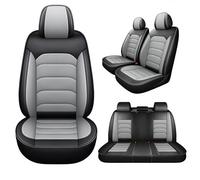 Chihen Universal 5-Seat Car Seat Covers for H onda Passport Breathable Perforated Nappa Leather Waterproof and Non-Slip Front Rear Set Full Covers Airbag-Compatible,Grey