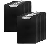 CHIHEUNG 15PCS Clipboard A4, Clip Boards A4, Plastic Clipboards with Hanging Hole Metal Clip, Black Clipboard Folder for Office Classroom Supplies