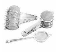 CHIHEUNG 20PCS Small Sieve Fine Mesh, Mini Tea Strainer with Handle, Stainless Steel Mini Tea Sieve for Loose Tea Brewing, Cocktail Making and Kitchen Baking