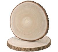 CHIHEUNG 2PCS Wood Slice, 30-35 cm Log Slice Cakestand, Large Wood Slices for Crafts, Wedding Cake Display, Birthday Party, Table Centerpiece Display
