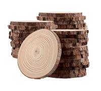 CHIHEUNG 30 PCS 13-14cm Natural Wood Slices, Round Wooden Discs for Arts Crafts, Wall Decor, Wedding, Christmas DIY Projects