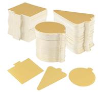 CHIHEUNG 300PCS Gold Cake Boards, Mini Cake Boards, Cardboard Cake Stand, Mousse Cake Boards for Wedding, Birthday, Party