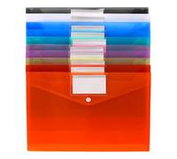 CHIHEUNG 30PCS Plastic Wallets A4, Document Folders with Snap Button, Multi-Colour A4 Plastic Folders for Home, Office, School and Travel, 23.5x32.5cm