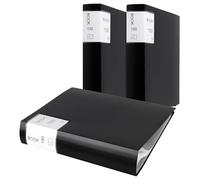 CHIHEUNG 3PCS A4 Display Folderm, 100 Pockets Folder with Plastic Sleeves, Documents Display Book for Office School Meetings, Business Reports, 31 x 23 cm, Black