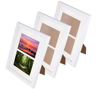 CHIHEUNG 3PCS Double Photo Frame, Picture Photo Frame For Two 6x4 Photos, White Photo Frames for Wall Mounted Display, Freestanding, 20 x 25 cm