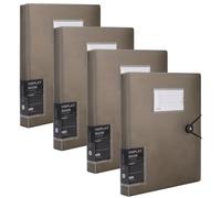 CHIHEUNG 4 PCS A4 Document Display Folder, Folder with Plastic Sleeves and Safety Rope, 60 Pockets Presentation Document Organizer for Reports, Meetings, Office, 30.7 x 23 x 4 cm, Black