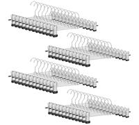 CHIHEUNG 50PCS Trouser Hangers, Skirt Hangers with Clips, Adjustable Non-Slip Clothes Hangers for Organizing Jeans, Dress, Pants, Skirts