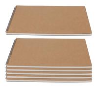 CHIHEUNG 6 Pack A3 Sketchbook Landscape, Spiral Bound Sketch Pad 60 Sides 30 Sheets 160 GSM, A3 Drawing Pad for Artists, Brown