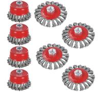 CHIHEUNG 8 PCS Wire Wheel Cup Brush Set, M14 Thread Twist Knot Steel Wire Wheels for Angle Grinder, Rust Removal, Weld Cleaning, Metal Surface Treatment