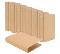 CHIHEUNG 8PCS A5 Ring Binder Folder, Brown A5 6-Ring Binder, Kraft Paper Refillable Binder Folder for Home Office Supplies, 23.3x17.5cm