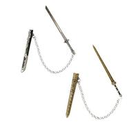 chihimoer 2 Pcs Metal Sword Bookmark with Scabbard,Vintage Book Marks for Reading Men,Book Reading Accessories,Gift for Men Teacher and Student Office School Library Bookstore(Black Yellow)