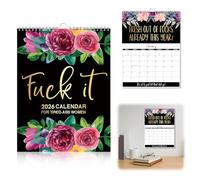 CHIHOLEN 2026 Calendar for Tired-Ass Women, 2026 Fu-ck It Wall Calendar UK, Sweary Wall Planner Calendars for Family Home Office