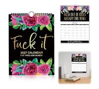 CHIHOLEN 2027 Calendar for Tired-Ass Women, 2027 Fu-ck It Wall Calendar UK, Sweary Wall Planner Calendars for Family Home Office