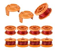 CHIHOLEN 9pcs Strimmer Spool Compatible with Worx WA0010 WA0004 WA0004.1, Replacement Strimmer Wire for Worx WG151 WG154 WG155 WG160 WG163 WG175 WG180, Ø 1.65 mm 3 m Length (9 Spool+2 Cover)