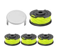 CHIHOLEN Pack of 4 Grass Trimmer Line Spool Compatible with Ryobi RAC143, Replacement Thread Spool for Ryobi RLT36B33 & RY36LT3A-0, Diameter 2 mm - 6.1 m Length, with Spool Cover RAC142 (4 Spool + 1