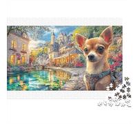 Chihuahua 100% Recycled Cardboard Chihuahua in Cozy Lane 1000Pc Jigsaw Puzzles Adults Unique Classic Educational Games 70x50cm/1000pcs