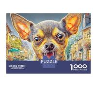 Chihuahua 1000 Piece Cheerful Sunny Gaze Thick Cardboard Puzzle Adults Beginners Rainy Day Indoor Leisure Hobby 70x50cm/1000pcs