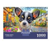Chihuahua 1000 Piece Collar Street Stand Thick Cardboard Puzzle Adults Beginners Quiet Time Indoor Leisure Hobby 38x26cm/1000pcs