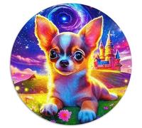 Chihuahua 1000 Piece Jigsaw Circular Jigsaw for Adults And Kids Colorful Unique Challenge Games Scene Creative 1000pcs (67.5x67.5cm)