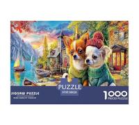 Chihuahua 1000 Piece Jigsaw Puzzle: Two Chihuahuas by Old House for Adults Teens Educational Game Decompression 38x26cm/1000pcs