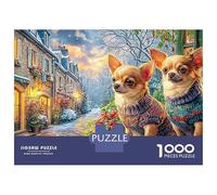 Chihuahua 1000 Piece Jigsaw Puzzle Whimsical Chihuahua Portraits Decorative Paper Puzzle for Wall Art Display, Relaxing Focus Game for Adults 38x26cm/1000pcs