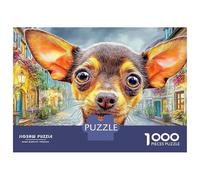 Chihuahua 1000 Piece Jigsaw Puzzle Whimsical Chihuahua Portraits Decorative Paper Puzzle for Wall Art Display, Relaxing Family Activity 52x38cm/1000pcs