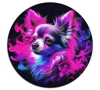 Chihuahua 1000 Piece Jigsaw Puzzles Circular Jigsaw Classic Educational Games Beautiful Decoration Puzzle for Adults And Kids 1000pcs (67.5x67.5cm)