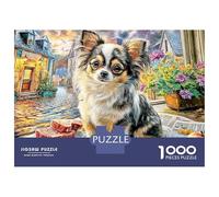 Chihuahua 1000 Piece Jigsaw Puzzles Dog in Vibrant Village Feast Art Suitable for Decompression And Wall Decor Birthday Gifts Challenge Toy Gifts for Adults And Kids 38x26cm/1000pcs