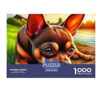 Chihuahua 1000 Piece Jigsaw Puzzles for Adults Educational Challenge for Challenging Family Activity Games Colorful Hard Puzzle for 70x50cm/1000pcs Family Decorations