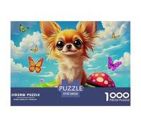 Chihuahua 1000 Piece Jigsaw Puzzles Handwork Puzzle Educational Challenge for Challenging Family Activity Games Colorful for Home Decor Gifts 38x26cm/1000pcs
