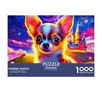 Chihuahua 1000 Piece Jigsaw Puzzles Handwork Puzzle Educational Challenge for Challenging Family Activity Games Colorful Hard Puzzle for 38x26cm/1000pcs Family Decorations