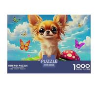 Chihuahua 1000 Piece Jigsaw Puzzles Handwork Puzzle Educational Challenge for Challenging Family Activity Games Colorful Hard Puzzle for 38x26cm/1000pcs Family Decorations