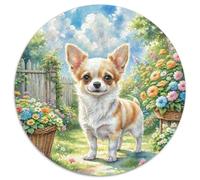 Chihuahua 1000 Piece Jigsaw Puzzles Round Jigsaw Classic Family Game Beautiful Decoration Puzzle for Travel Gifts,Present 1000pcs (67.5x67.5cm)
