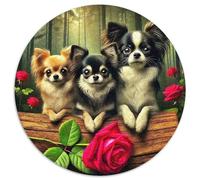 Chihuahua 1000 Piece Jigsaw Puzzles Round Jigsaw Classic Family Game Beautiful Decoration Puzzle for Adults And Kids 1000pcs (67.5x67.5cm)