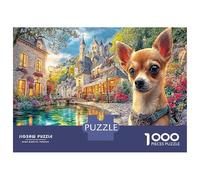 Chihuahua 1000-piece Premium Paper Jigsaw Puzzle Chihuahua by River Challenging Puzzle Enthusiasts Adults Cognitive Development Brain Teaser Solo Play Indoor Game 70x50cm/1000pcs