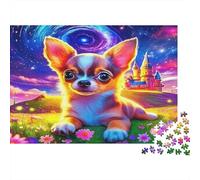 Chihuahua 1000 Piece Puzzle Castle Stars Impossible Puzzle Durable Interlocking Pieces Recycled Cardboard for Puzzle Enthusiasts 70x50cm/1000pcs