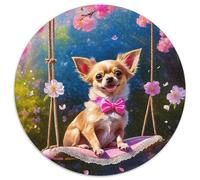 Chihuahua 1000 Piece Round Puzzles for Kids And Adults Educational Games Colorful for Gift for Unique Challenge Games 1000pcs (67.5x67.5cm)