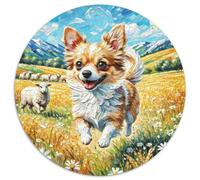 Chihuahua 1000 Piece Round Puzzles for Kids And Adults Gift for Family Colorful for Unique Challenge Games 1000pcs (67.5x67.5cm)